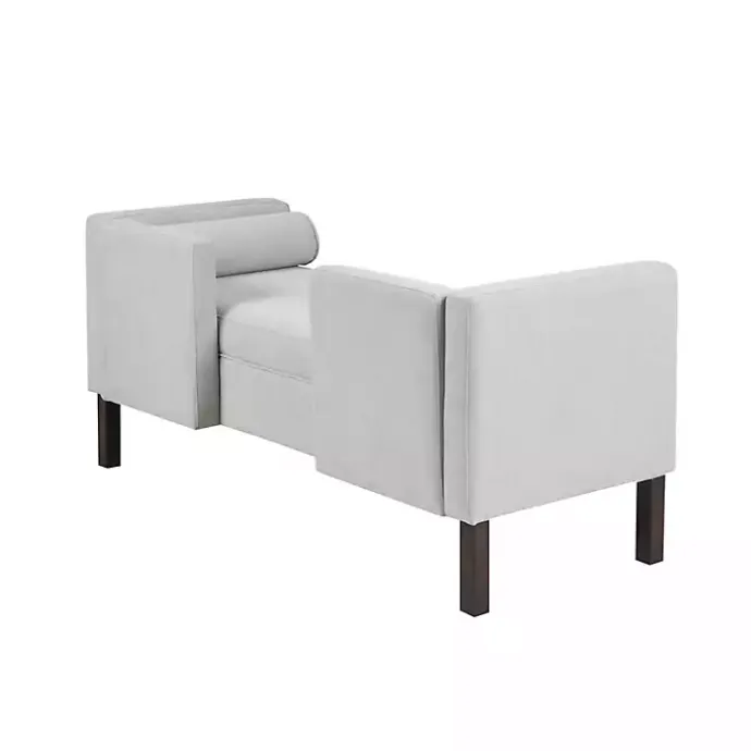 Clearance Kirklands Home Upholstered Modern Split Back Bench Gray