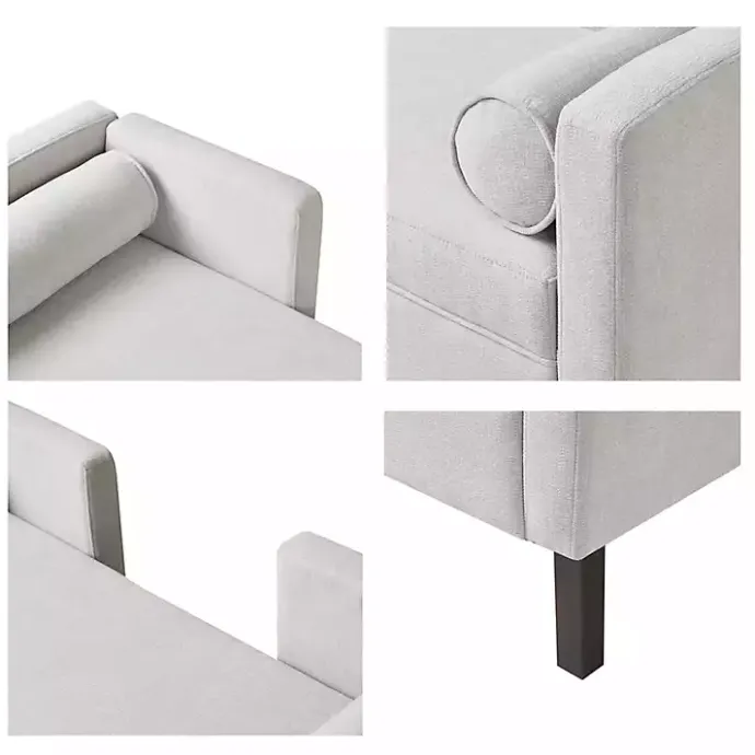 Clearance Kirklands Home Upholstered Modern Split Back Bench Gray