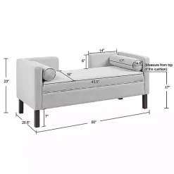 Clearance Kirklands Home Upholstered Modern Split Back Bench Gray