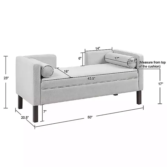 Clearance Kirklands Home Upholstered Modern Split Back Bench Gray