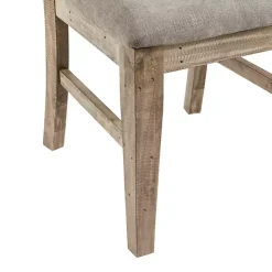 Hot Kirklands Home Upholstered Rustic Dining Chairs, Set of 2 Gray