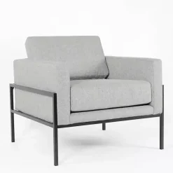 Discount Kirklands Home Upholstered Square Accent Chair Gray