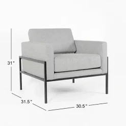 Discount Kirklands Home Upholstered Square Accent Chair Gray