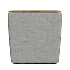Sale Kirklands Home Upholstered Storage Ottoman with Wood Lid Gray