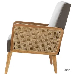 Discount Kirklands Home Upholstered Velvet Accent Chair Gray