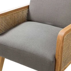 Discount Kirklands Home Upholstered Velvet Accent Chair Gray