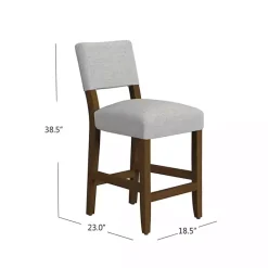 Hot Kirklands Home Upholstered Wood Counter Stool Gray
