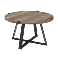 New Kirklands Home Urban Rustic Round Coffee Table Gray