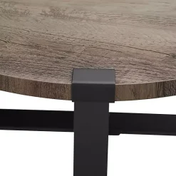 New Kirklands Home Urban Rustic Round Coffee Table Gray