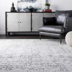 New Kirklands Home Gray Vintage Distressed Area Rug, 10x14