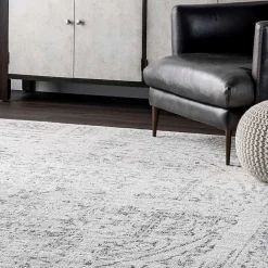 New Kirklands Home Gray Vintage Distressed Area Rug, 10x14