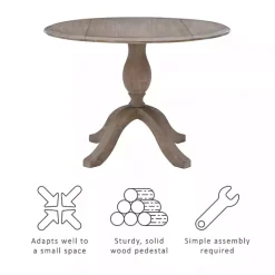 Kirklands Home Gray Wash Drop Leaf Dining Table