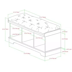 Online Kirklands Home Gray Wash Entryway Bench and Storage Bins Tan