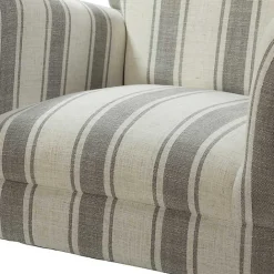 New Kirklands Home Gray White Carved Slope Stripe Accent Chair