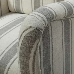 New Kirklands Home Gray White Carved Slope Stripe Accent Chair
