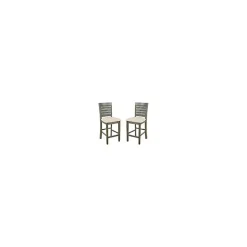 New Kirklands Home Gray Wilbur Cane Back Counter Stools, Set of 2