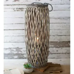New Kirklands Home Willow Oval Lantern, 28 in. Gray