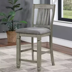 Best Kirklands Home Wire-Brushed Noreste Counter Stools, Set of 2 Gray