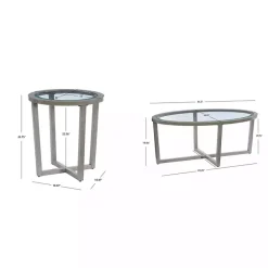 Outlet Kirklands Home Wood & Glass Top 3-pc. Table Set Gray
