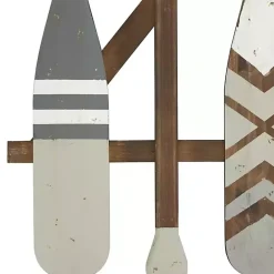Outlet Kirklands Home Gray Wood Arrow and Striped Paddle Wall Plaque