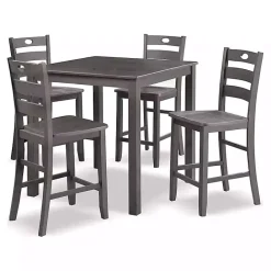 Kirklands Home Wood Brooke 5-pc. Counter Height Set Gray