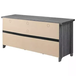 New Kirklands Home Wood 2-Door Windowpane Media Cabinet Gray