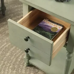 Clearance Kirklands Home Wood 2-Drawer Drop Leaf Side Table Gray