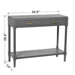 Discount Kirklands Home Wood 2-Drawer Layla Console Table Gray