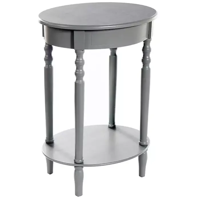 Hot Kirklands Home Wood Oval Emily Accent Table Gray