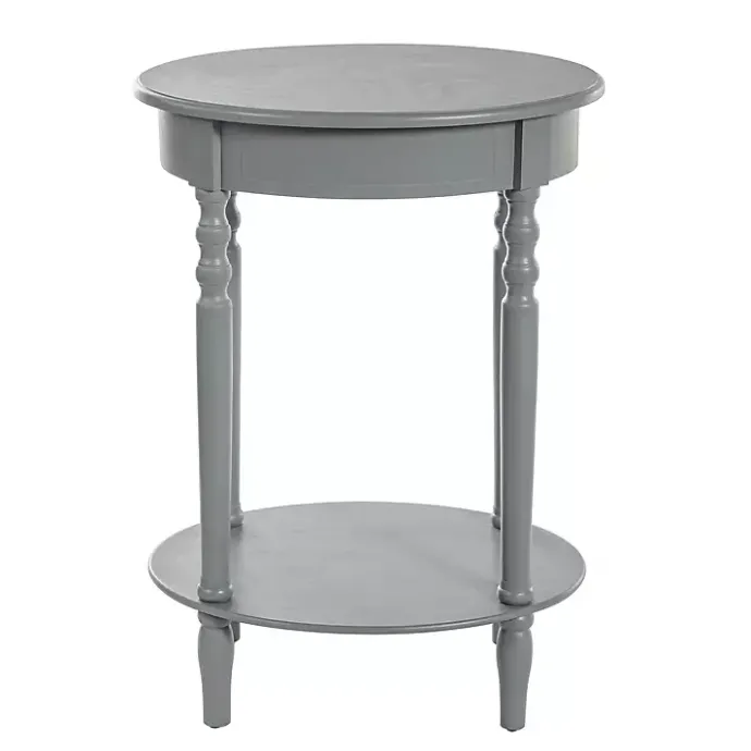 Hot Kirklands Home Wood Oval Emily Accent Table Gray