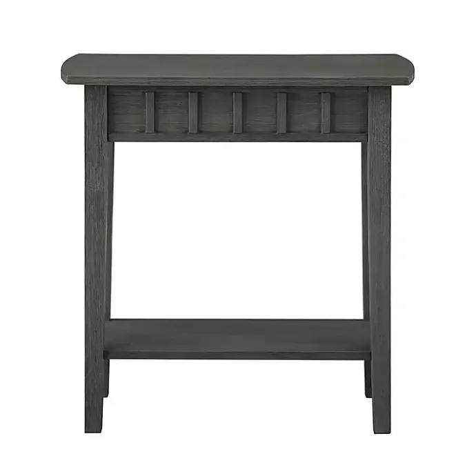 New Kirklands Home Wood Slat Accent Table Gray