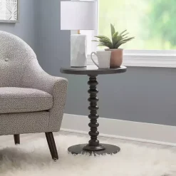 Online Kirklands Home Wood Spindle Side Table Gray