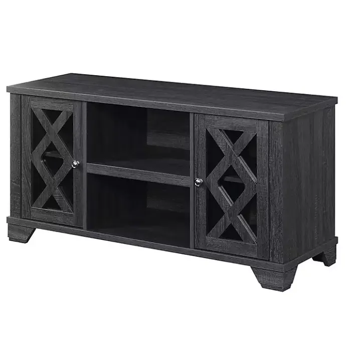 Discount Kirklands Home Wood X Doors Media Cabinet Gray