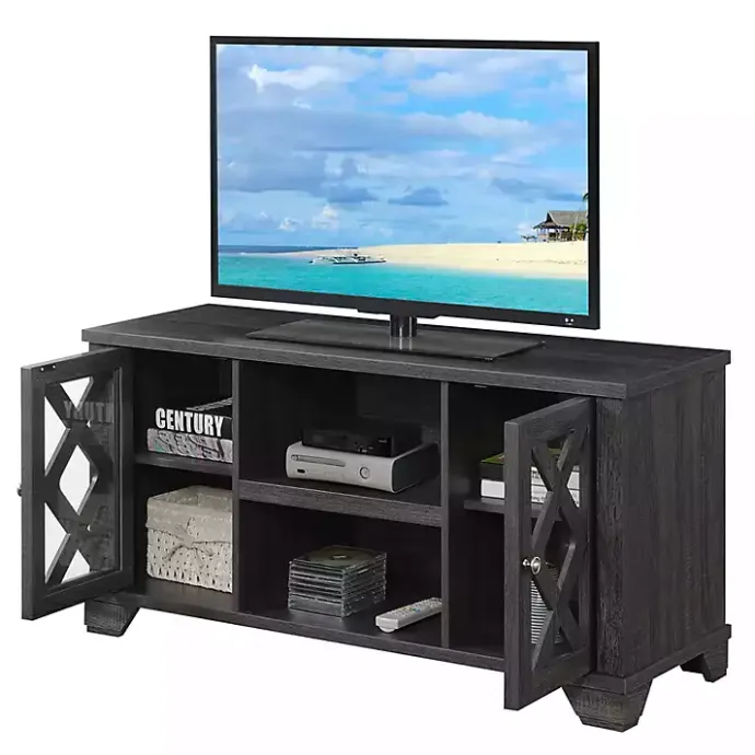 Discount Kirklands Home Wood X Doors Media Cabinet Gray