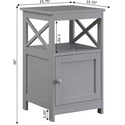 New Kirklands Home Wood X Sides Storage Accent Table Gray