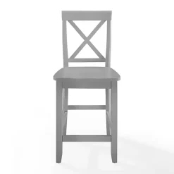 Hot Kirklands Home Wood X-Back Counter Stools, Set of 2 Gray