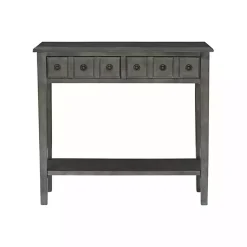 Hot Kirklands Home Wooden Console Table with Double Drawers Gray