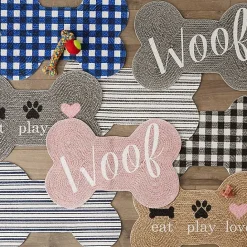 Best Kirklands Home Gray Woof Bone Pet Bowl Mat