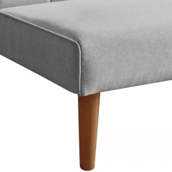 Best Kirklands Home Woven Channel Convertible Sofa Gray