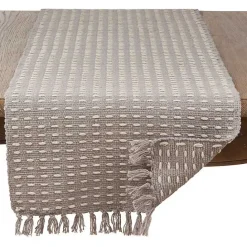 Sale Kirklands Home Woven Dash Cotton Table Runner Gray
