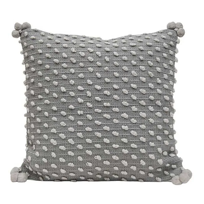 New Kirklands Home Woven Knots Outdoor Pillow Gray