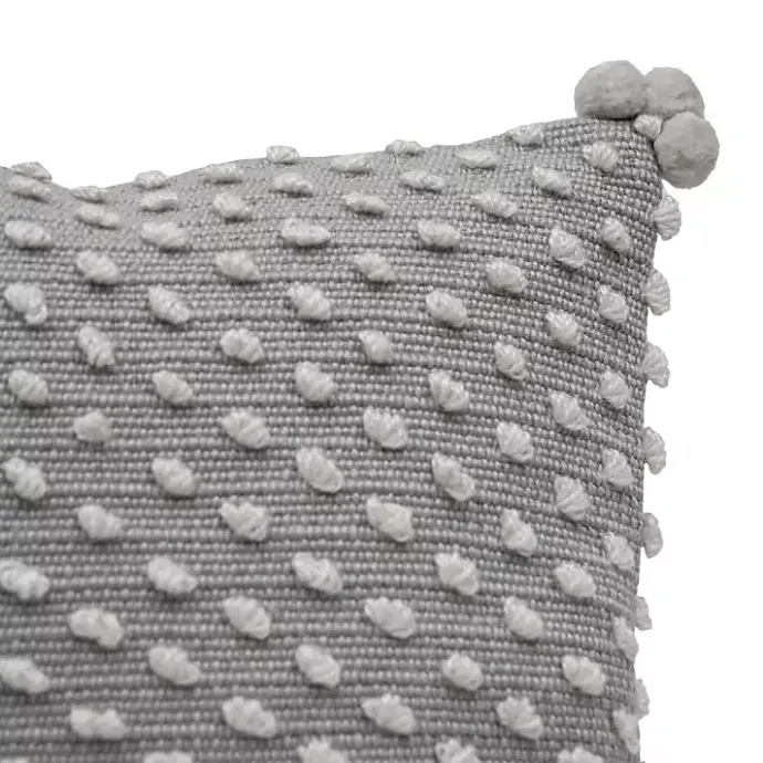 New Kirklands Home Woven Knots Outdoor Pillow Gray