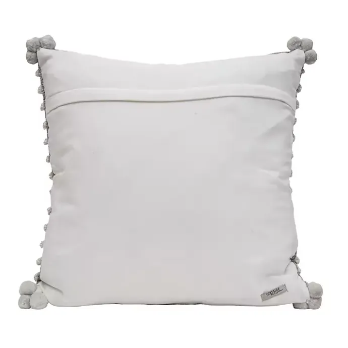 New Kirklands Home Woven Knots Outdoor Pillow Gray