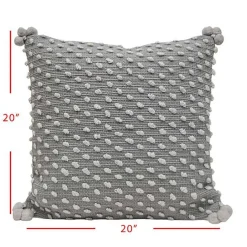 New Kirklands Home Woven Knots Outdoor Pillow Gray