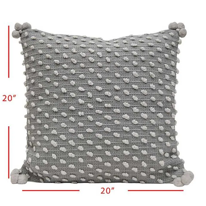 New Kirklands Home Woven Knots Outdoor Pillow Gray