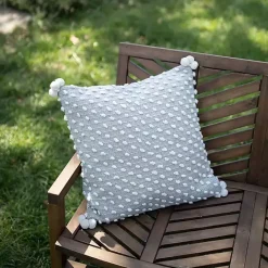 New Kirklands Home Woven Knots Outdoor Pillow Gray