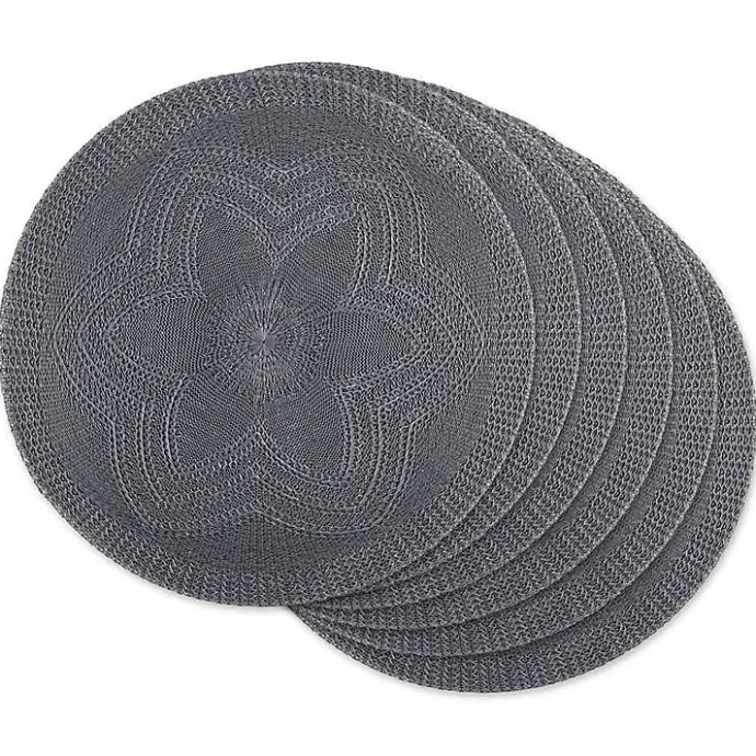 Clearance Kirklands Home Woven Round Placemats, Set of 6 Gray