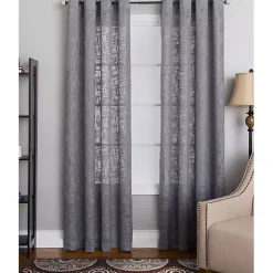 Hot Kirklands Home Woven Single Curtain Panel, 84 in. Gray