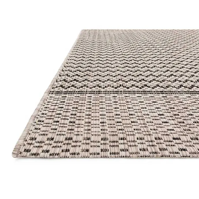 Sale Kirklands Home Gray Zig Zag Stripe Outdoor Area Rug, 7x10