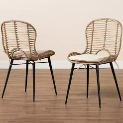 Online Kirklands Home Graywash Rattan Brenna Dining Chairs, Set of 2